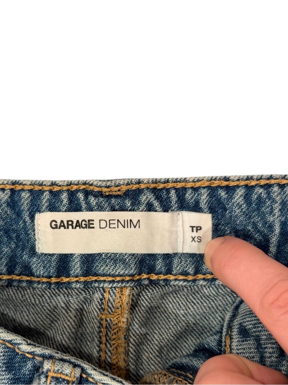 Garage Denim Mini Skirt Blue Frayed Hem Button Pockets High Rise Size XS - Picture 3 of 5